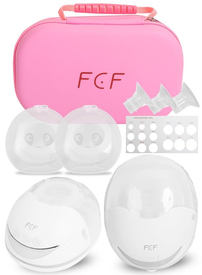 FCF E1 | Hands Free Breast Pump 4 Modes & 12 Levels,Wearable Breast Pump,Smart LCD Display, Rechargeable,with 4 Size Flange,& Breast Milk Collector,2 Pack, White - Image 1